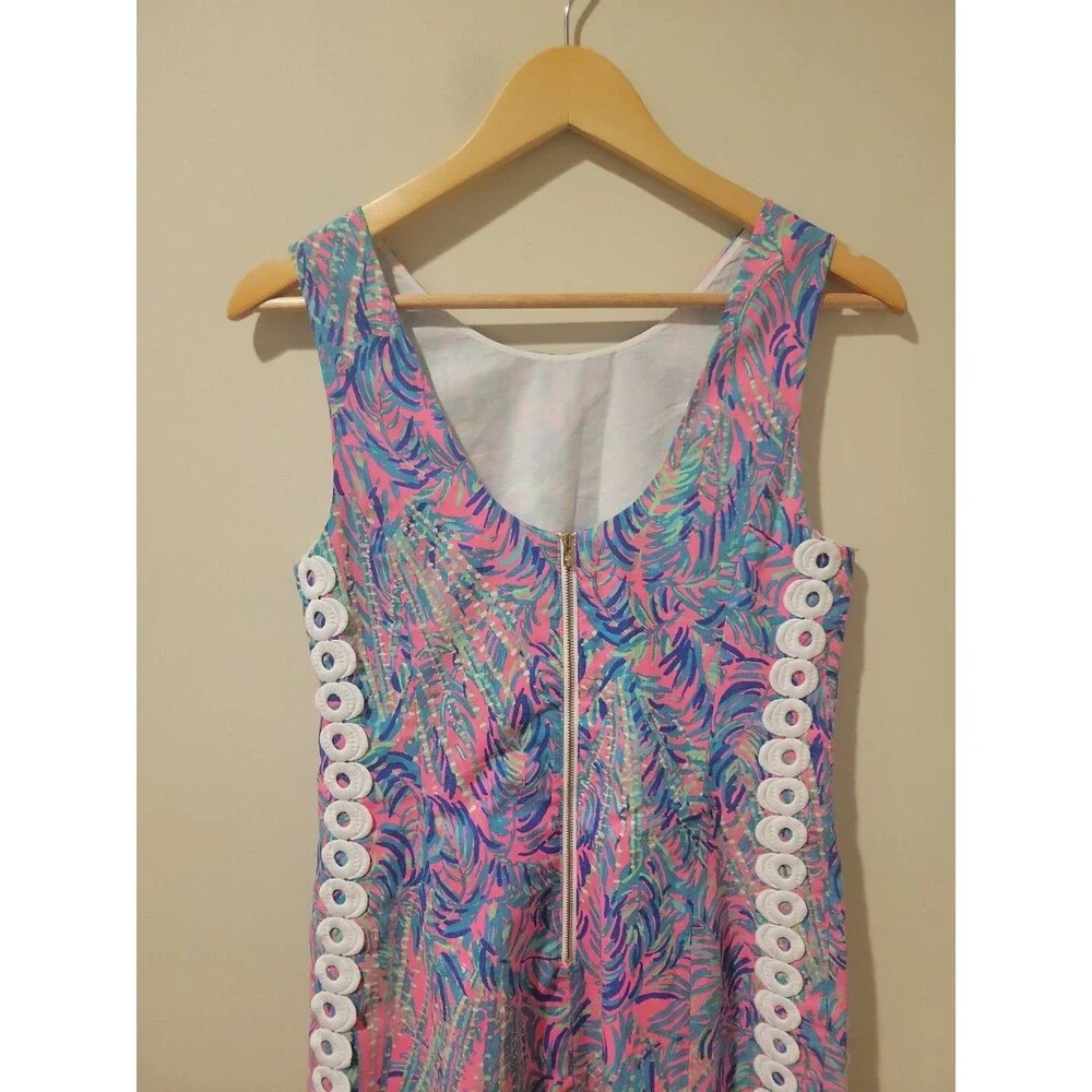 Lilly Pulitzer Mila Shift DressPink Sunset Coco Breeze Print Sleeveless Size 4 - Picture 5 of 10